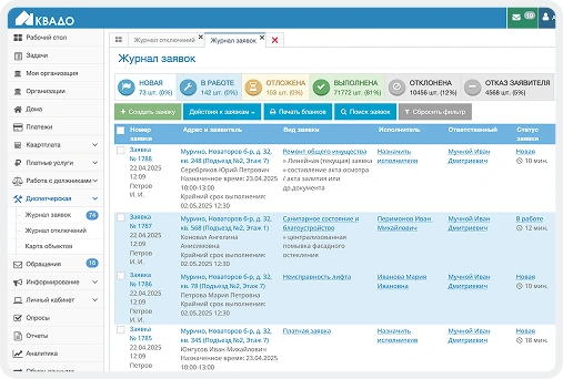 Список заявок